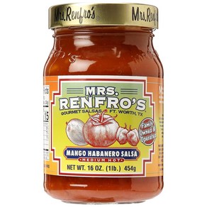 Ms. Renfo Salsa Mango Habaneo Medium Hot 16 oz 미세스 렌프로 살사 망고 하바네로 중간 매운맛 16온스, 453g, 1개