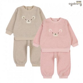 아가방 중계점 제프 뽀글이 상하 2Colo (BEIGE PINK) *24년 겨울신상* 보송보송 뽀글이 소재의 귀여운 곰돌이 디자인의 상의와 밴딩 팬츠 구성의 상하복 세트