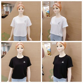 [소이주니어]논현점 24년여름신상 ** 시원한소재 ** 팔길이 4부 디져저트 일러스트 크롭티 ** 마네킹 키 155 11호 착용 **