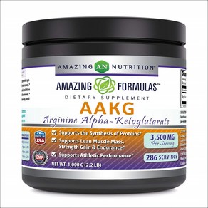 어메이징뉴트리션 AAKG아르기닌 알파 케토글루타레이트 3 500mg 1kg, 1개