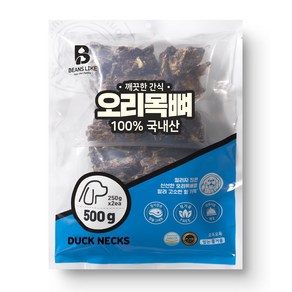 빈즈라이크 목뼈 강아지 간식, 오리, 500g, 4개