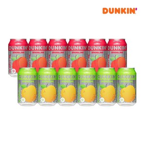 던킨 제로 스파클링 배 350ml x 6개+제로 자두 6개, 1세트