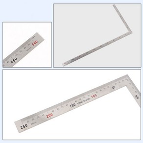 [지니컴퍼니] 스텐 스틸 기억자 30cm 50cm기역자 꺽쇠 직각자 쇠자 철자 알루미늄자 재단자 컷팅자