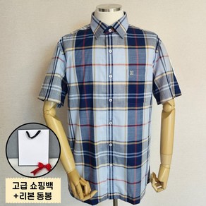 [매장정품] 닥스 DAKS 남성용 체크 반팔 여름 셔츠 남방 시원한원단 선물포장제 동봉