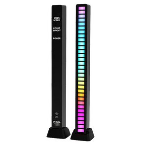 1+1 ROGBID 40LED 스틱바 RGB 이퀄라이저 사운드 댄싱 무드등 뮤직라이트 5V USB연결, 블랙, 32LED