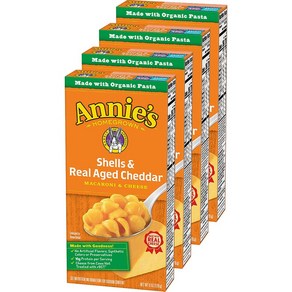 Annie's Shells Real Aged Chedda Mac and Cheese 애니스 쉘 체다 맥앤치즈 170g (6oz) 4팩, 1개