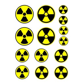 Nuke 방사능 핵 방사선 경고 기호 비닐 데칼 스티커 노트북 데칼 각각 2 인치 3 인치 4 인치