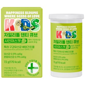 비비드몽타주 키즈 자일리톨 덴티 큐브 샤인머스켓맛 구강 특허 유산균 캔디 츄어블 사탕 스톤 무설탕, 1개, 72g