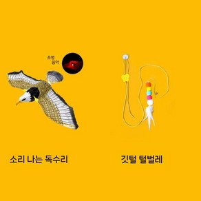 날아다니는 새 고양이 애완동물 강아지 혼자서 놀기, 독수리(사운드)+깃털, 1개