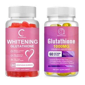 L-Glutathione Skin Whitening Pills With Collagen Natual Antioxidant Anti Aging~, Capsules+Gummies, 1개, 120정