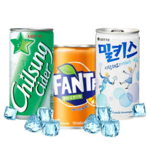 사이다190&환타190&밀키스190 x 각10개(총30개) 안전박스포장 3가지혼합 탄산음료 미니캔 캔음료, 190ml, 왕사이즈5kg