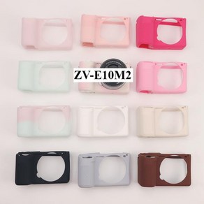 카메라가방 호환 소니 호환 ZV-E10M2 카메라 보호 케이스 실리콘 고무 커버 미끄럼 방지 스크래치 소프트 쉘 보관 가방 ZVE10 II 액세서리, 05 Gay, 01 Rough