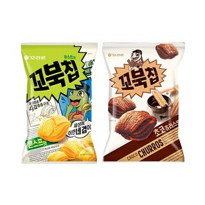 오리온 꼬북칩 콘스프맛 초코츄러스맛 120g, 1세트, 240g