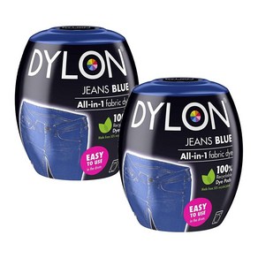 DYLON 다이론 올인원 옷 의류 염색약 진 블루 350g (2개) 세탁기 전용 DYLON Fabric Dye Jeans Blue