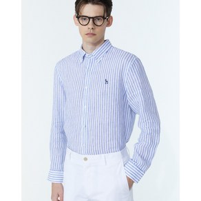 24SS [스테디셀러]블루 스트라이프 린넨 긴팔캐주얼셔츠 WHSH4B304B2