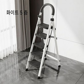 6컬러 사다리 가정용사다리 4/5/6 단 안전발판사다리 130cm-170cm, White, 1개, 화이트 5층