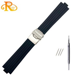 오리스 애커스 호환 시계줄 24mm x 11mm Silicone Rubbe Watchband fo Ois Aquis Watch Band Convex Stap Stainle