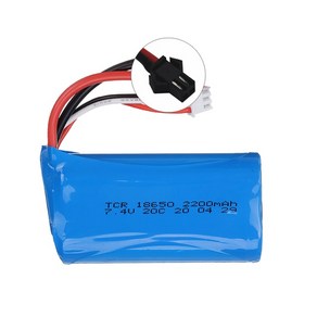 RC카 7.4V 1500mAh/2200mah/3000mah 18650 배터리 WPL MN99S D90 U12A S033g Q1 H101 SM Rc 보트 자동차 탱크 Dones 부, [02] 2200mah, 1개