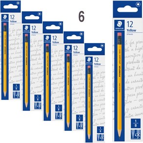 스테들러 노랑연필 134 옐로우 연필 6타 세트, 옐로우 연필 2B 6타(72개) 세트