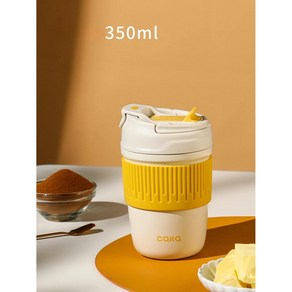 세라믹 이너 커피 보온병 컵 휴대용 여행 뚜껑이 빨대 선물 머그, 6.350ML2, 1개