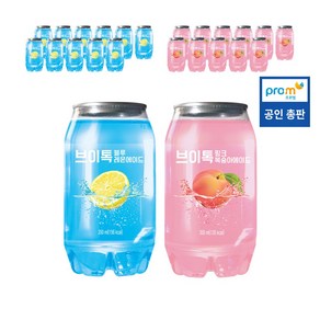 브이톡 엔톡 핑크복숭아에이드12캔+블루레몬에이드12캔 1박스 (총24캔), 24개, 350ml