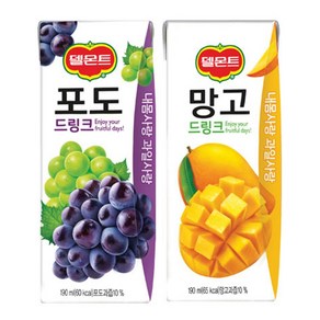 [블루존] 델몬트 포도190ml 24팩+망고 190ml 24팩 세트, 190ml, 48개