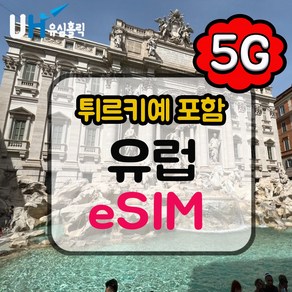 유심홀릭 유럽 33개국 이심 eSIM 데이터 무제한 BC e심