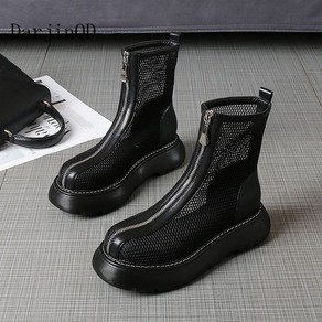 여성 여름 망사 앵클부츠 얇은 샌들 4cm