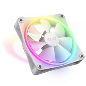 NZXT F120 RGB 팬 - RF-R12SF-B1 - 고급 RGB 조명 사용자 지정 - 속삭이는 조용한 냉각 - 싱글RGB 팬 및 컨트롤러 필요 및 포함되지 않음 - 120, Black, 120mm White, RGB Duo, 1개