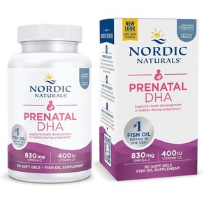 Nodic Natuals Po Penatal DHA Unflavoed - 830 mg Omega-3 + 400 IU Vitamin D3-90 Soft Gels - S, Nodic Natuals Po Penatal D, 1개