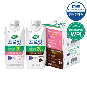 [∼12/3까지 마지막가격][본사직영]셀렉스 프로핏 웨이프로틴 드링크 복숭아+아메리카노 [330ml x 총 24팩], 단일속성, 330ml, 24개