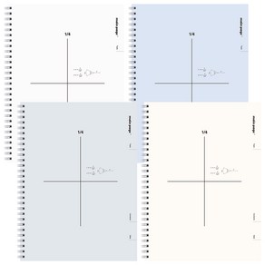 뭉구 메인페이지 4분할 수학 연습장 스프링 오답 노트 1/4 공책, 1개, 민트