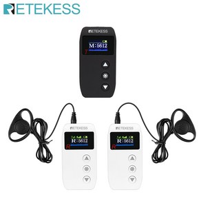 RETEKESS TT110 2.4GHz 무선 여행 안내 시스템 1 송신기 + 2 수신기 AUX MIC 이중 입력 여행 통역 교육 교회 학교 슈퍼마켓