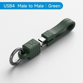 [호환]Hagibis USB 4 케이블 휴대용 키 체인 Thundebolt 3/4 iPhone 16 Po SSD 전원 은행 용 유형 C 240W, 1개, 03 Geen