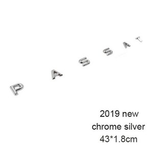 엠블럼 마크 호환 로고 파사트 3D 글꼴 레터링 폭스바겐 크롬 매트 블랙 광택 중간 트렁크 배지 스티커를 다시 설정, Chome PASSAT 2019