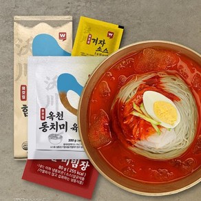 [외갓집] 옥천 함흥 물비빔냉면 5인분 (면5+육수5+비빔장5+겨자소스5), 350g