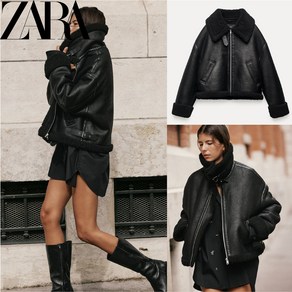 ZARA 자라 페이크 레더 더블 페이스드 무스탕 점퍼 J5128