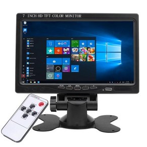 게이밍모니터 Uvusee 소형 HDMI 1080P IPS 1024x600 스피커 내장 PC 게임 CCTV 카메라용 VGA AV 입력 7 인치