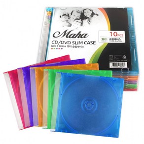 cd보관함 Maha dvd케이스 컬러 슬림케이스 (10p) 시디케이스 cd케이스 cd보관, 본품, 상세페이지 참조, 1개