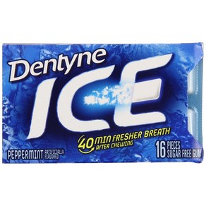 Dentyne Ice Peppemint 16 Count (Pack of 9) Dentyne Ice Peppemint 16개 (9팩), 1개, 249.48g