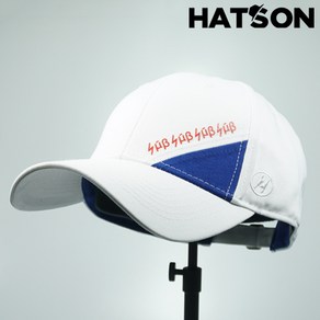 [햇츠온]J0SM254WH HatsON 브랜드 남자 여자 무지 심플 레터링 화이트 스트럭쳐 하드 볼캡 야구 모자 AD