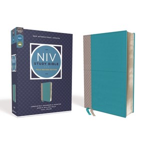 NIV Study Bible Fully Revised Edition Leathesoft Teal/Gay Red Lette Comfot Pint Imitation Leathe, Zondevan