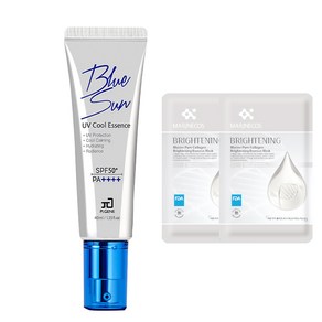 [본사 정품 단독] 파이진 블루 선 유브이 쿨 에센스 선크림 40ml+수분폭탄 아쿠아탱크 마스크팩 2매 단독 증정! 파이온텍 선에센스 주름 미백 자외선차단 3중 기능성, 40ml, 1개