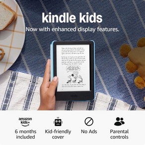 새로운 Amazon Kindle Kids(16GB) - 고장 나면 교체하고 광고 없는 책과 표지를 포함하며 눈부심 디스플레이와 더 빠른 페이지 전환 기능을 제공합니다 Spa, Unicon Valley, Unicon Valley