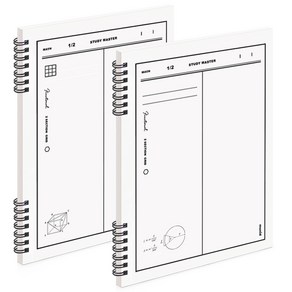 뮤니드 It sping 세로 2분할 수학 노트 그리드 + 라인 세트, 혼합색상, 2개