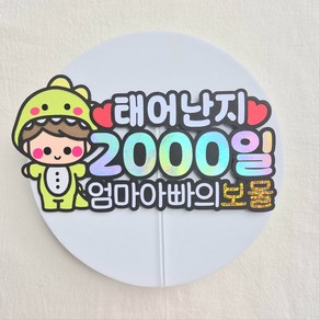 [새길토퍼] 아기 2000일 토퍼 이천일 파티 용품 기념일 소품 공룡