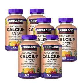 커클랜드 성인 구미 칼슘 위드 D3 (120구미) Kirkland Signature Adult Gummies Calcium 500mg with D3 [6개 SET]