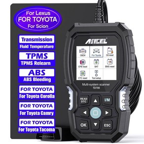 자동차 진단기 ANCEL Lexus Scion 스캐너 시스템 TPMS 도구 모든 전송 TD700 OBD2 진단 엔진 Toyota ABS 스캔, CHINA, ANCEL TD700, 1개