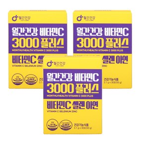 월간건강 비타민C 3000 플러스 셀렌 아연 비타민 영양제, 93g, 3개