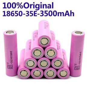 18650 충전식 리튬 이온 배터리 INR18650 35E 3500mAh 18650 배터리 3500mAh 25A 방전 37v 100, 8개